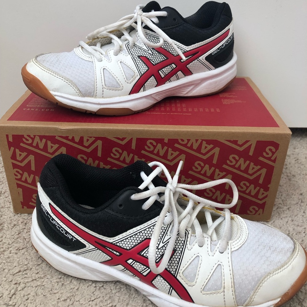 ASICS Kids Sneakers - White, Black, and Red